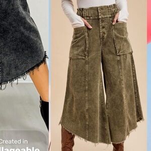 Stylish Wide-Leg Corduroy Pants